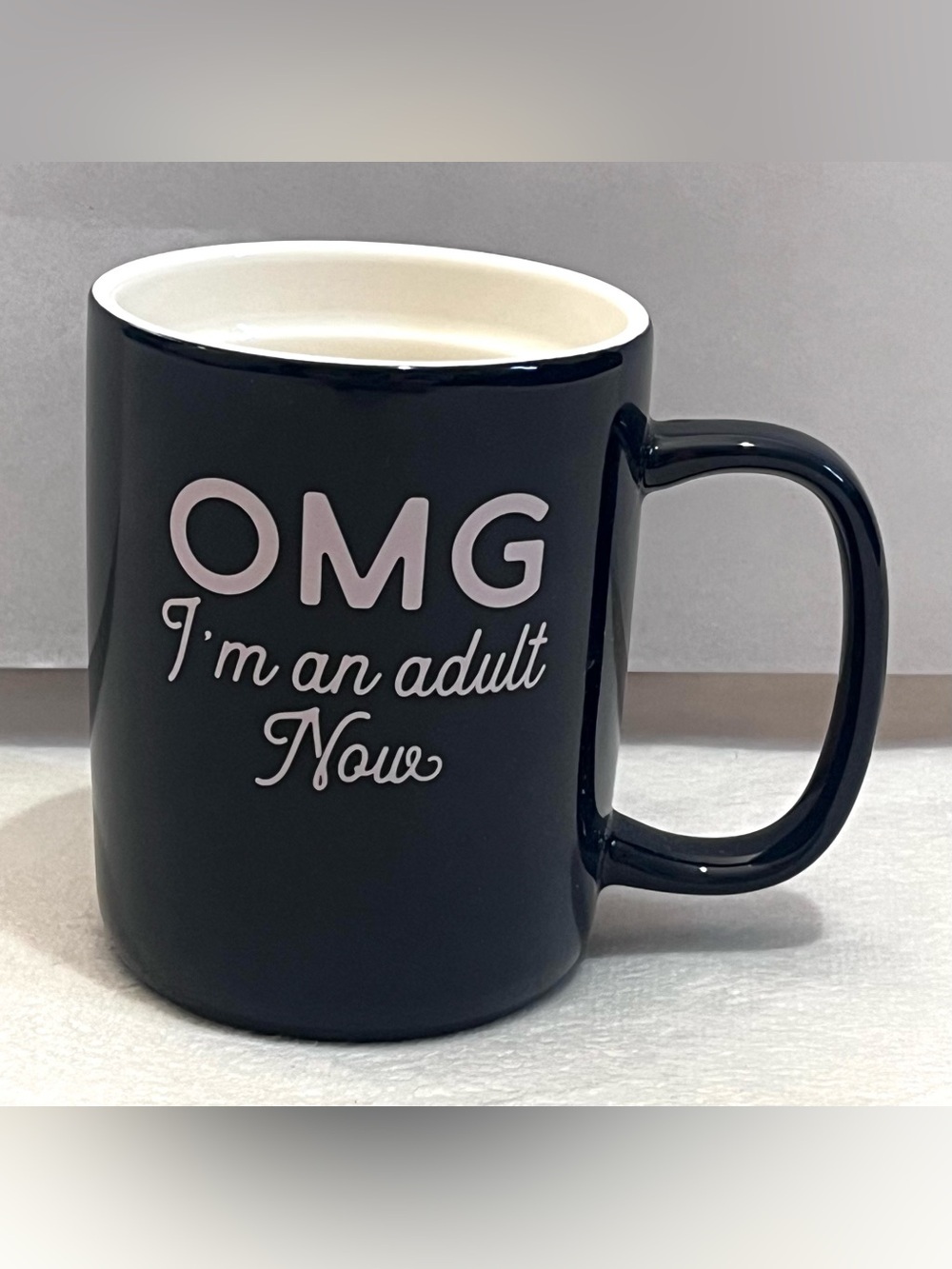OMG I'm an Adult Now Dark Navy Blue Ceramic Opalhouse Tea Coffee Mug